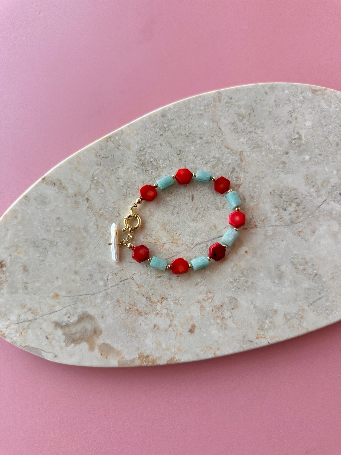 Pulsera Coral Amazonita