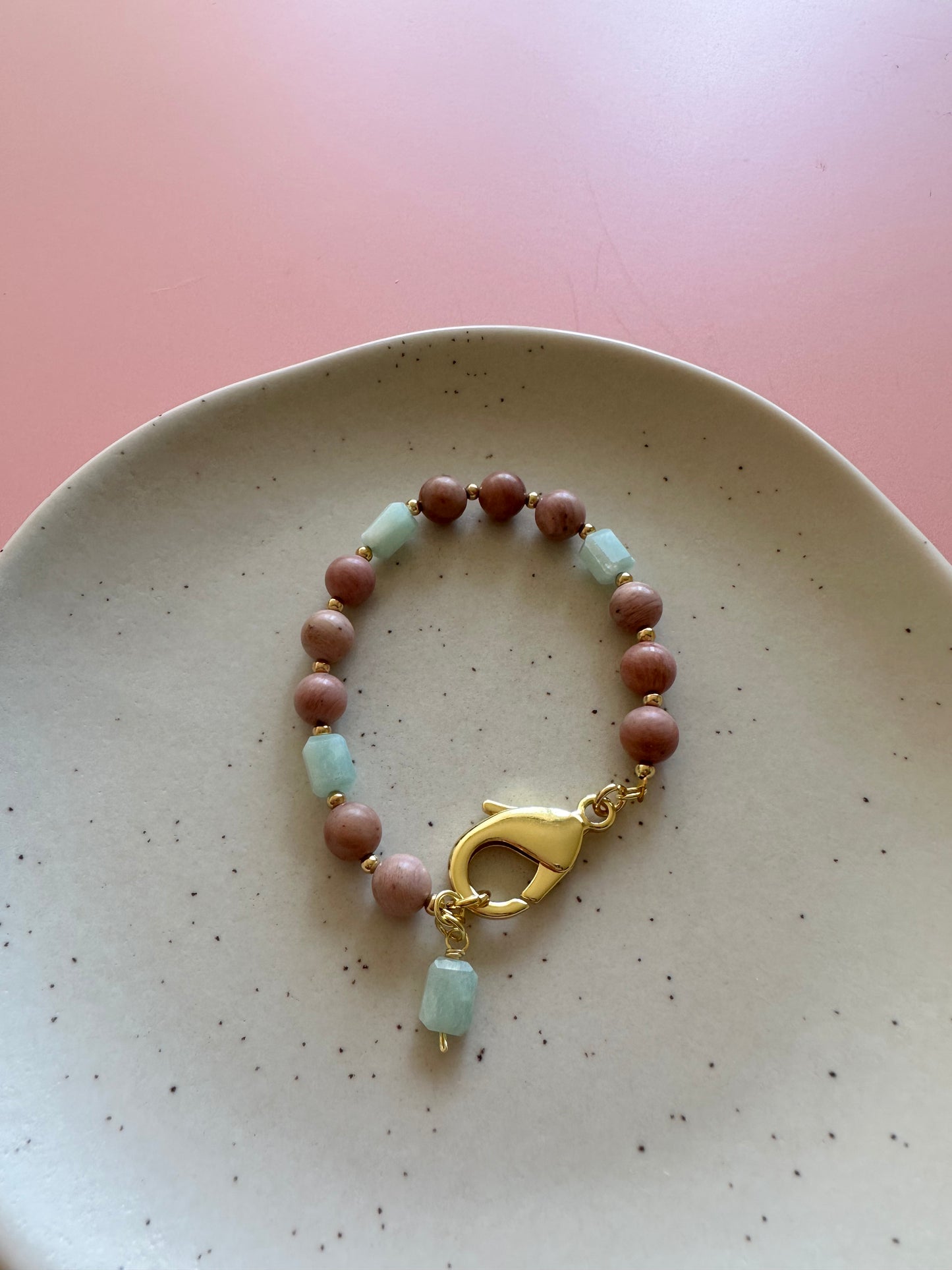 Pulsera Rodocrosita y Amazonita