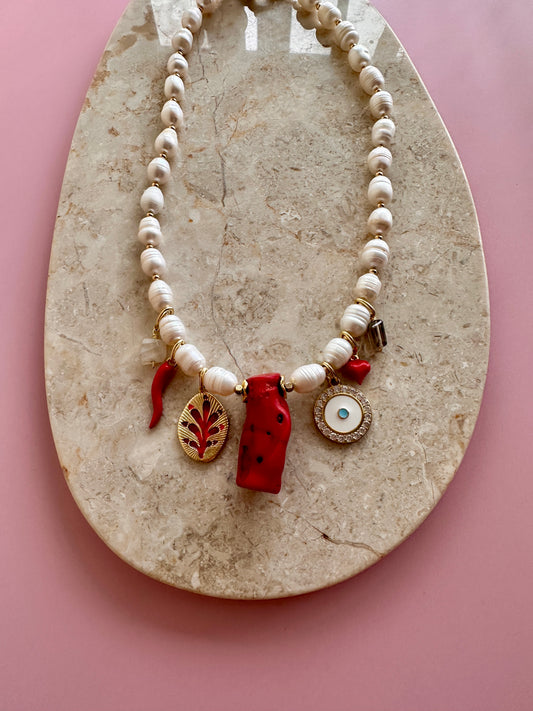 Collar Carnaval al Coral en Perlas