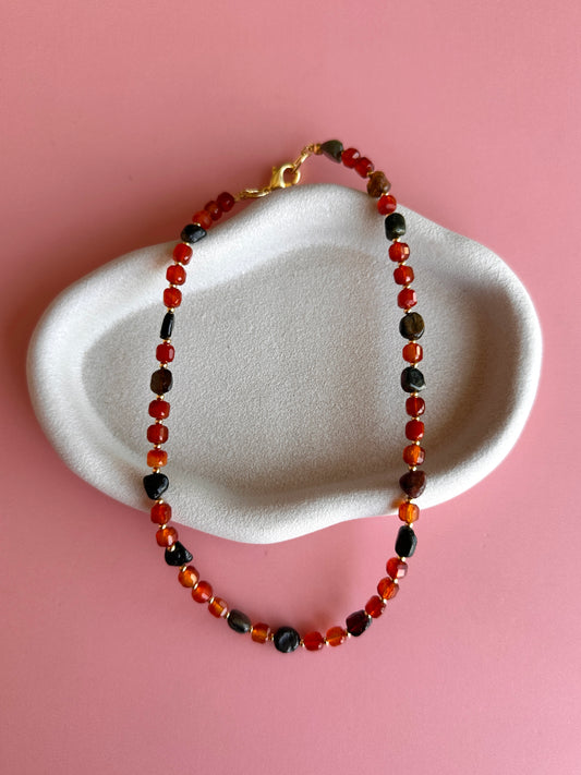 Collar Cubos Cornalina