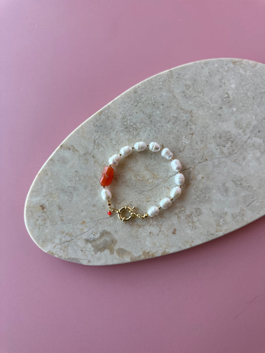 Pulsera Perla Cornalina