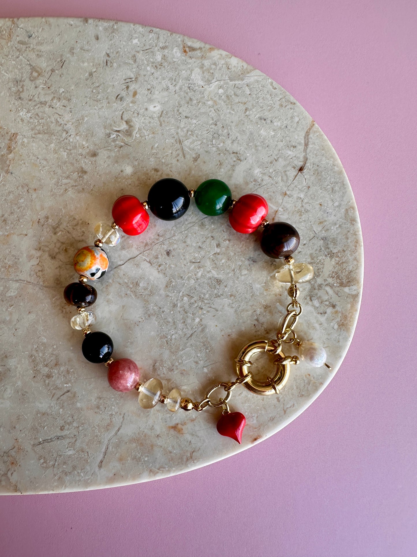 Pulsera Multipiedras Corazón