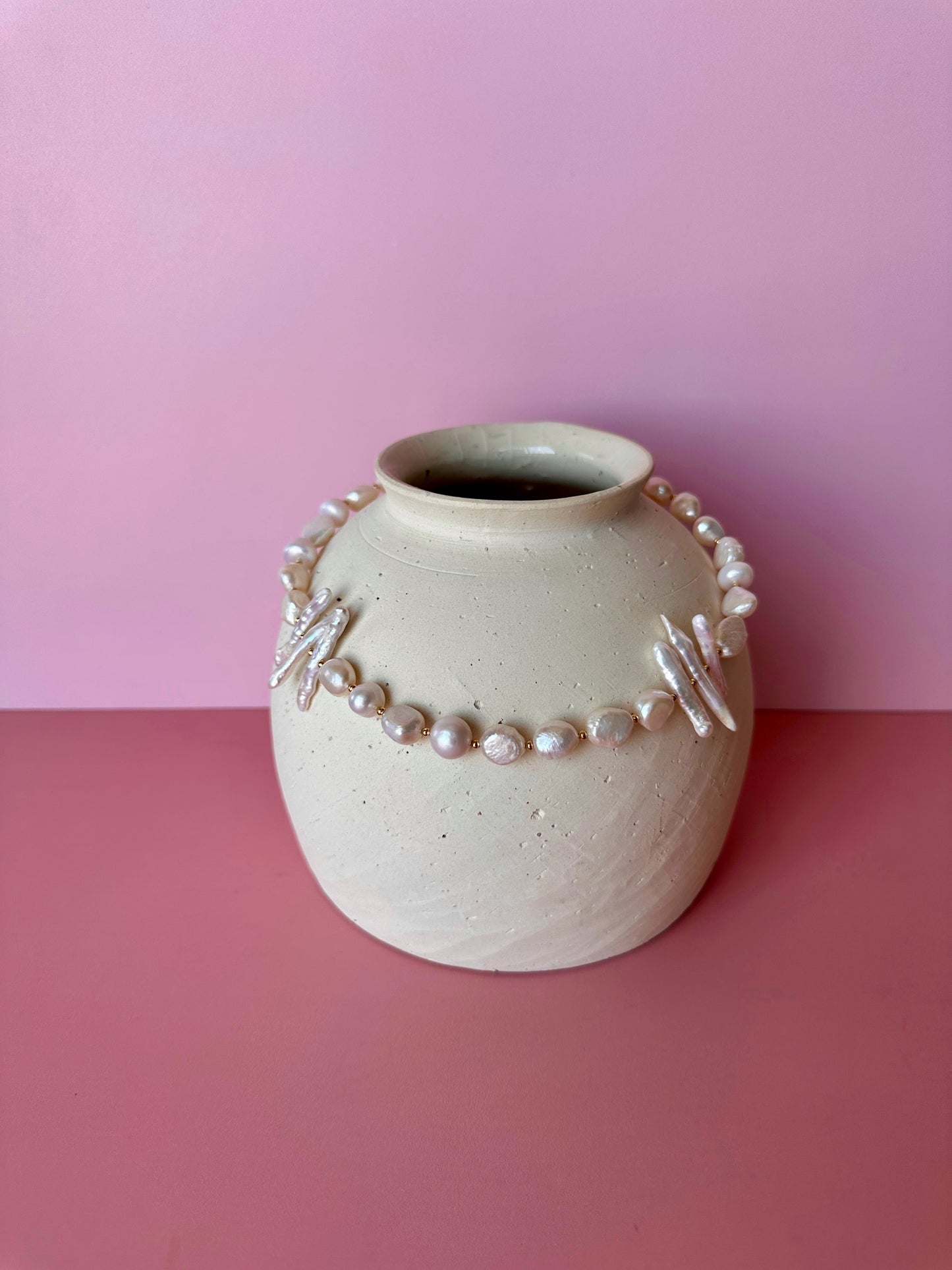 Collar Perlas Diseño Asimétrico 1