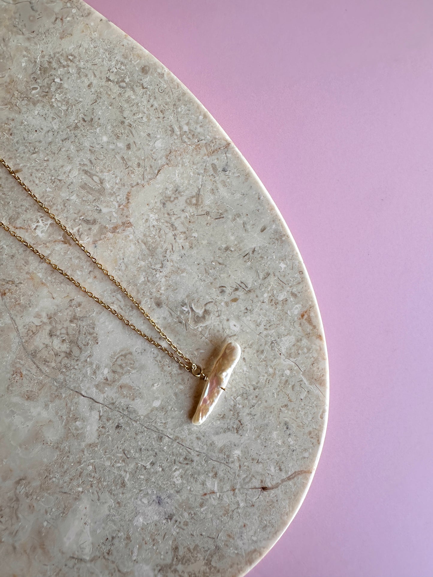 Collar Cadena Perla Invertida