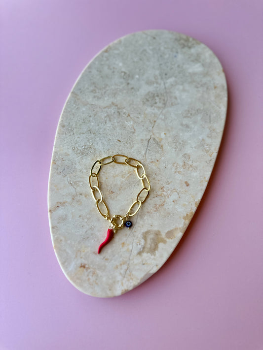 Pulsera Amuletos EnchapeOro