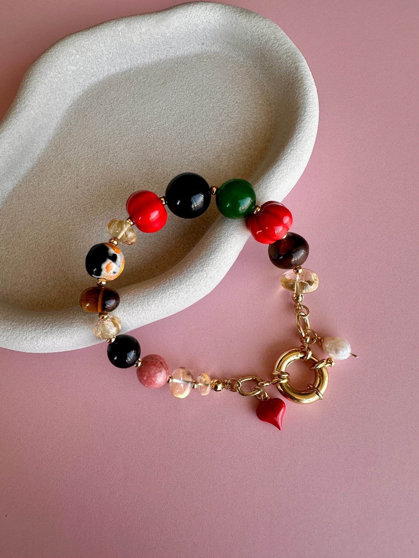 Pulsera Multipiedras Corazón