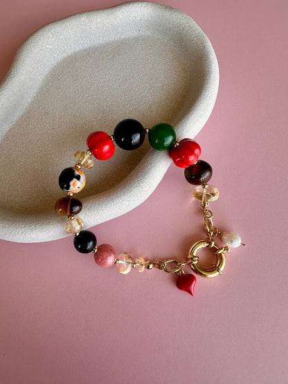 Pulsera Multipiedras Corazón
