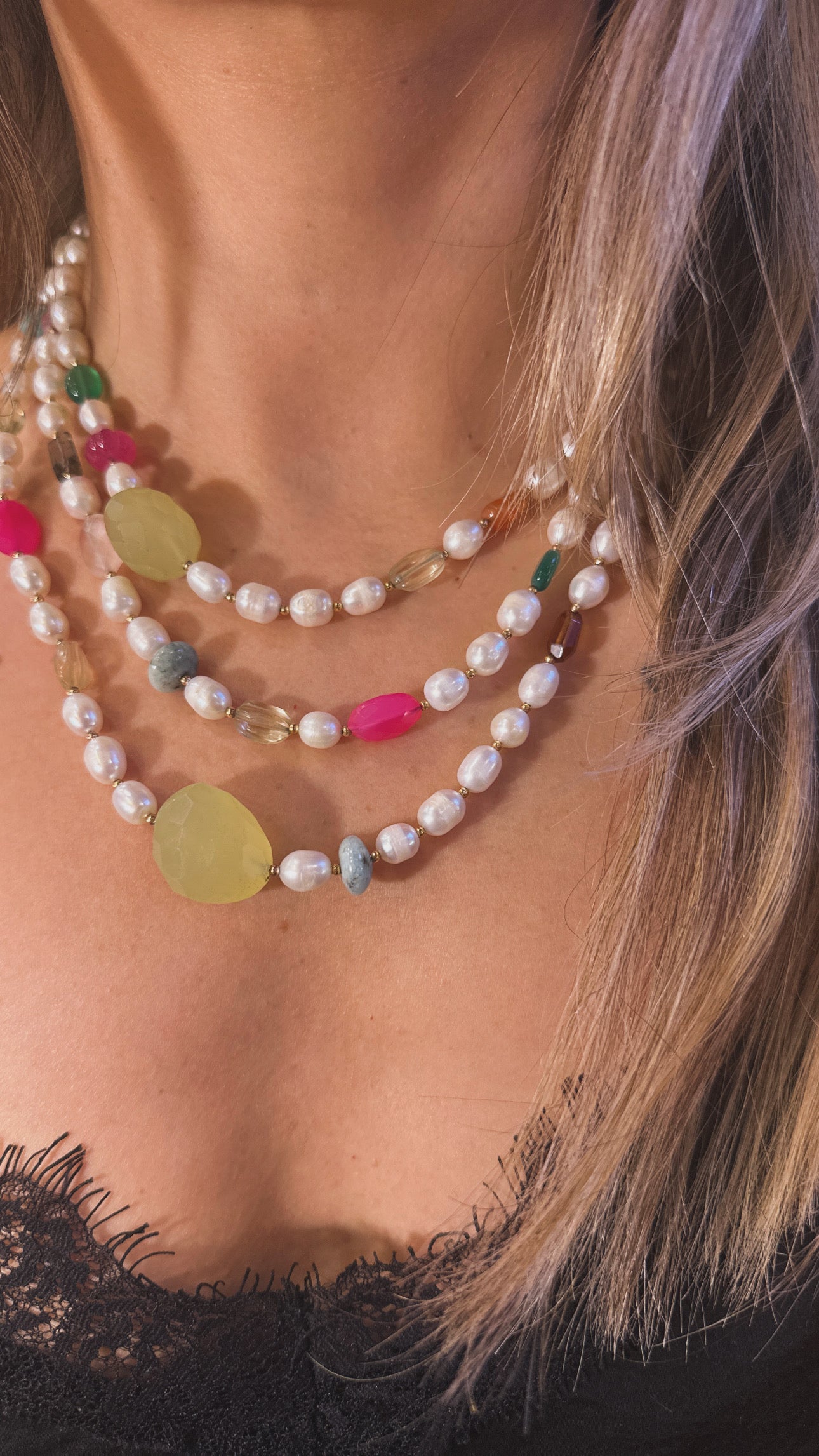 Collar Estrambótico TriPerlas