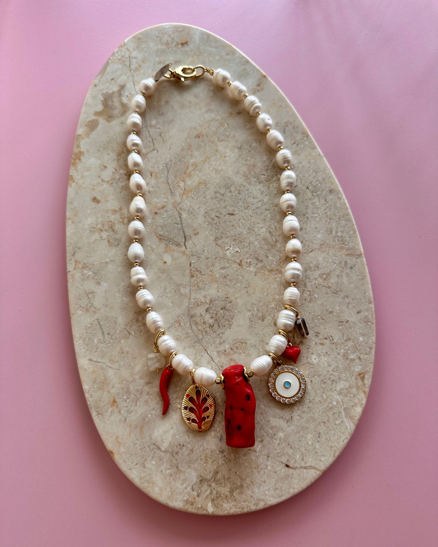 Collar Carnaval al Coral en Perlas