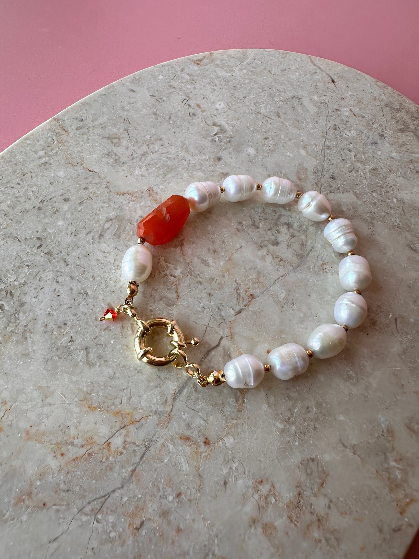 Pulsera Perla Cornalina