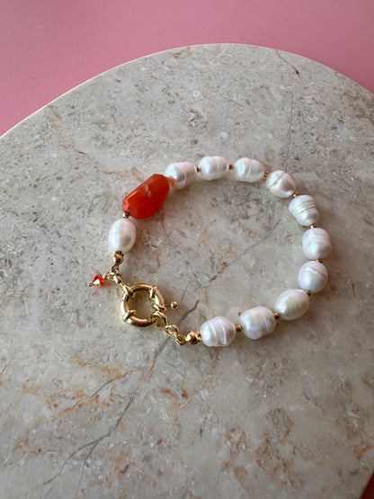 Pulsera Perla Cornalina