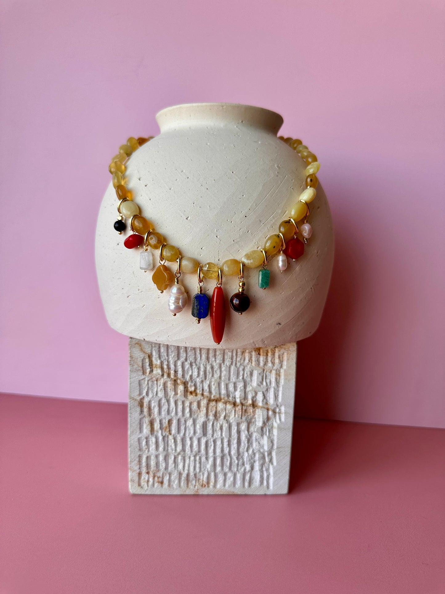 Collar Carnaval Ópalo Amarillo