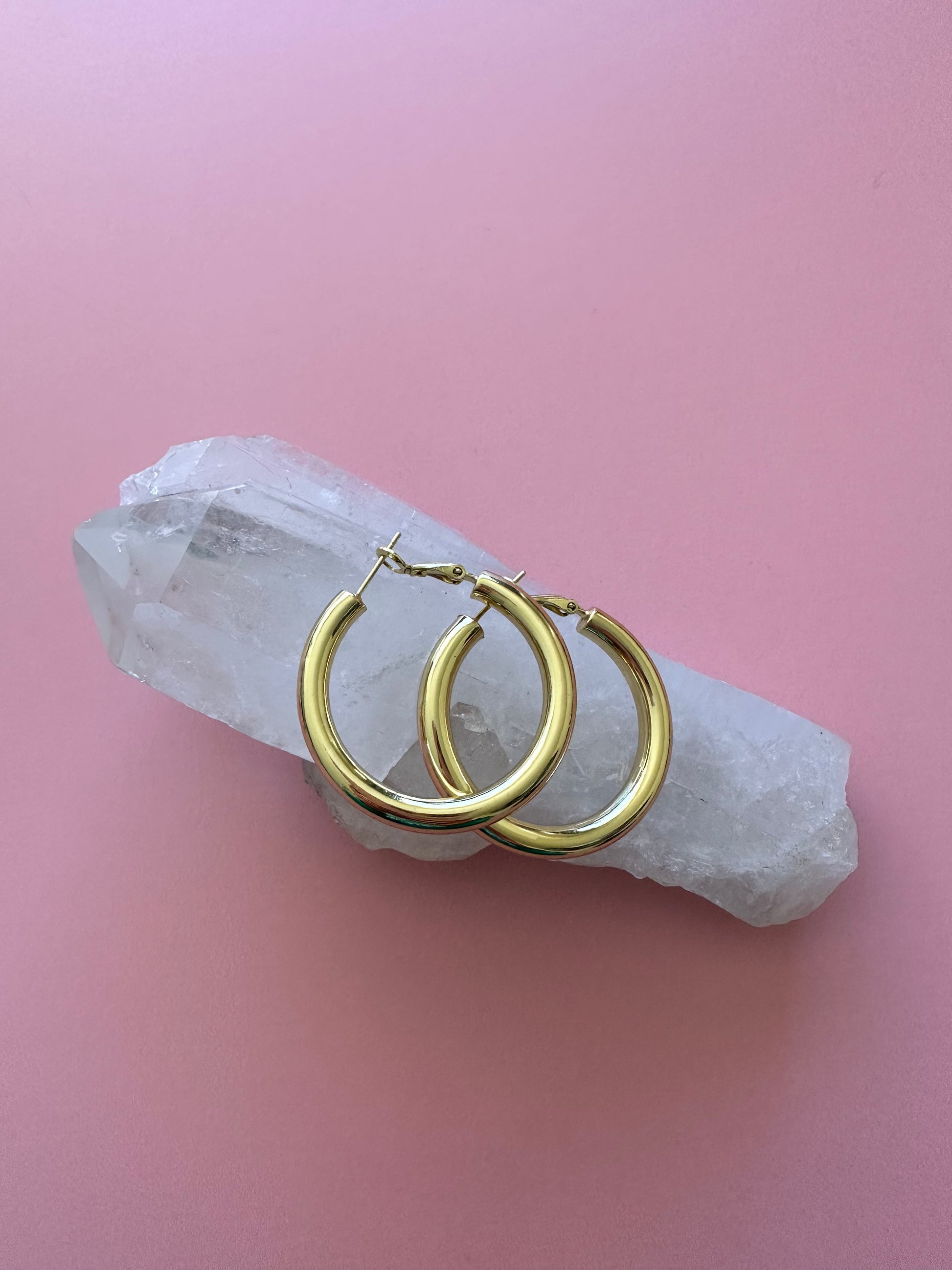 Aros Argollas Lisas Banadas en Oro 18K Diana Isler